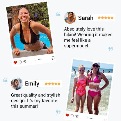 🔥Universal fitting💃High Waisted Tummy Control Color Block Bikini (2 Sets)