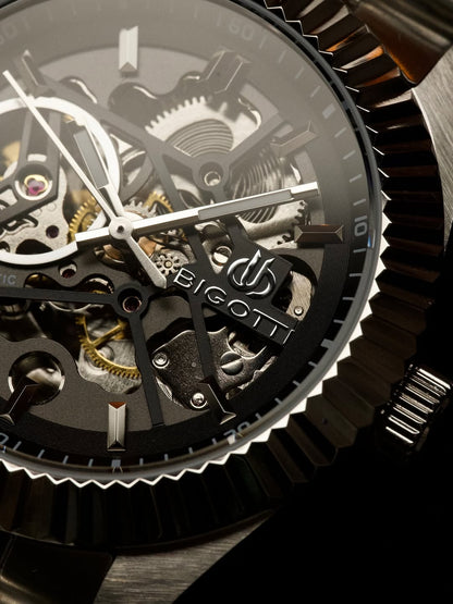 Bigotti Milano Men's Mechanical Automatic Skeleton Watch