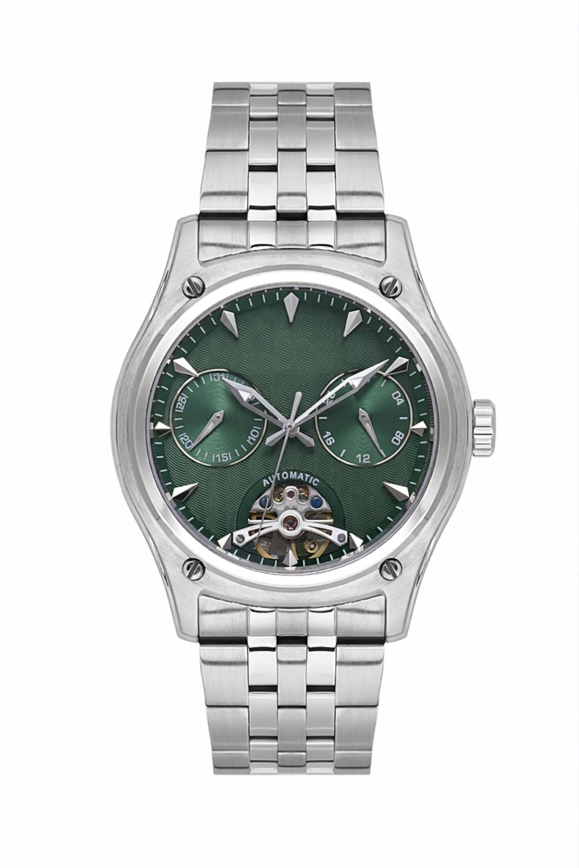 DK Men's Automatic Open Heart Wrist Watch