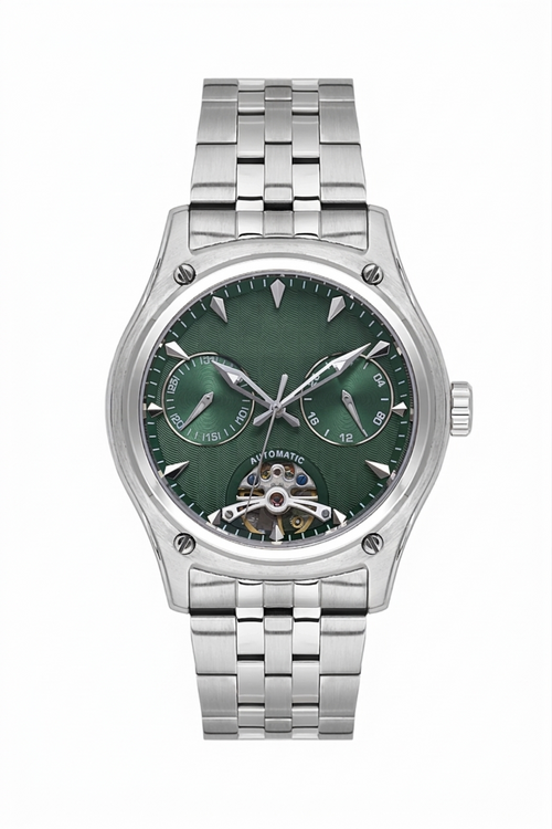 DK Men's Automatic Open Heart Wrist Watch