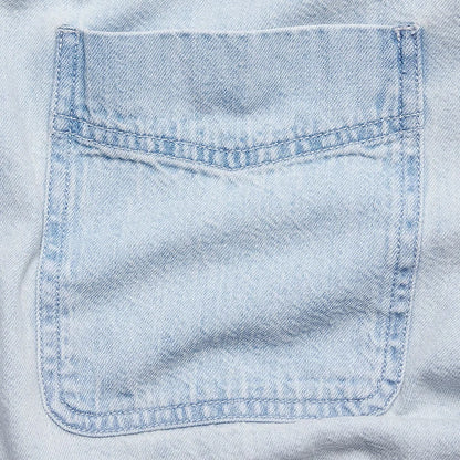 Eco-Friendly Lycra Blend Turn-Down Collar Full Sleeve Embroidered Denim Shirt with Front Pocket Regular Fit Formal Casual Style