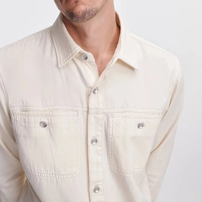 Vintage Casual Eco-Friendly Regular Fit Metal Buttons Turn-Down Collar Denim Workwear Shirt