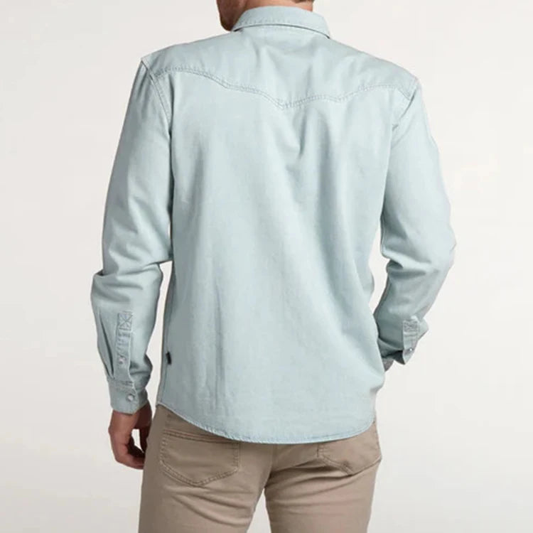 TY Pearl Snaps 100% Midweight Cotton Enzyme Wash Vintage Casual Eco-Friendly Regular Fit Denim Shirts