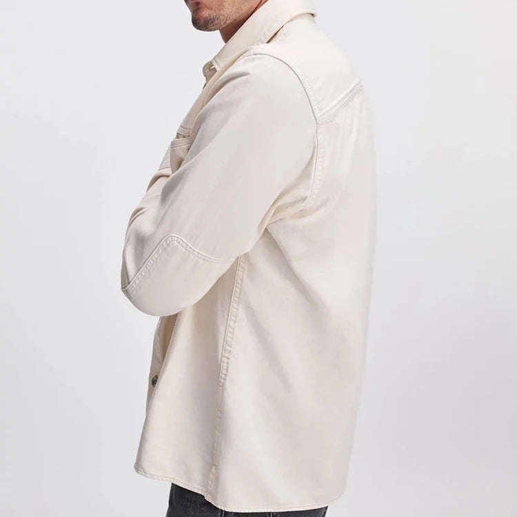 Vintage Casual Eco-Friendly Regular Fit Metal Buttons Turn-Down Collar Denim Workwear Shirt