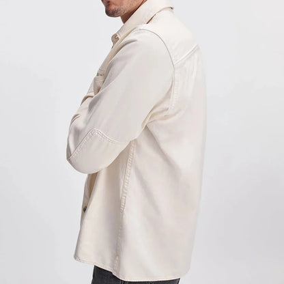 Vintage Casual Eco-Friendly Regular Fit Metal Buttons Turn-Down Collar Denim Workwear Shirt