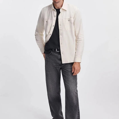 Vintage Casual Eco-Friendly Regular Fit Metal Buttons Turn-Down Collar Denim Workwear Shirt