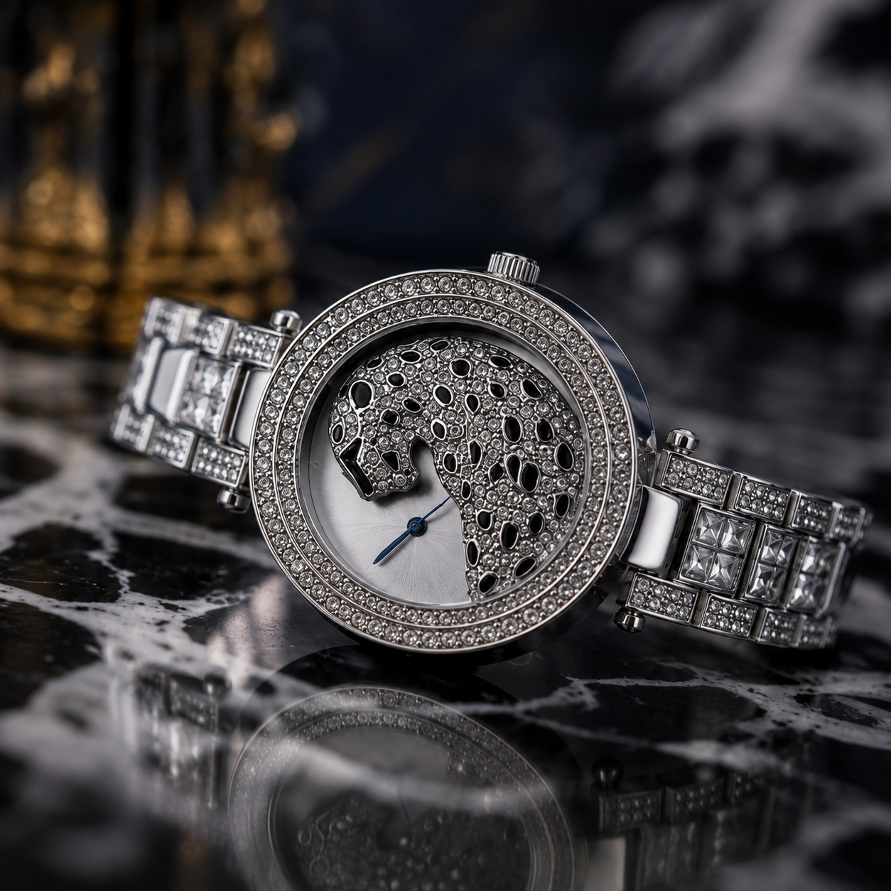 Vilante-Luxury Panther Crystal Watch