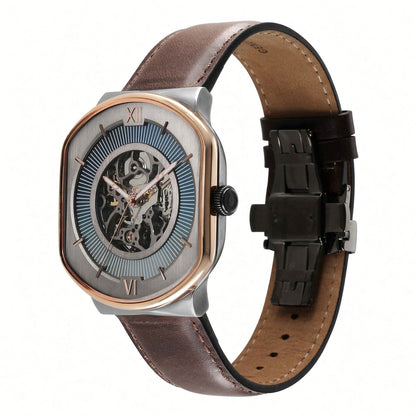 Techno Beats Anthracite Dial Automatic Leather Strap watch for Men