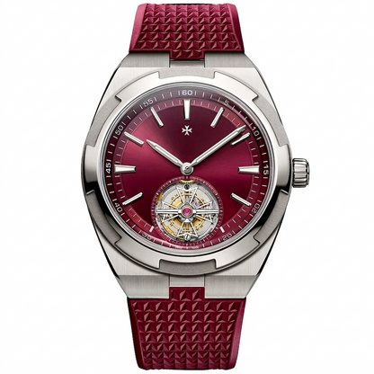 Overseas Tourbillon Burgundy Red Dial Watch