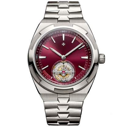 Overseas Tourbillon Burgundy Red Dial Watch