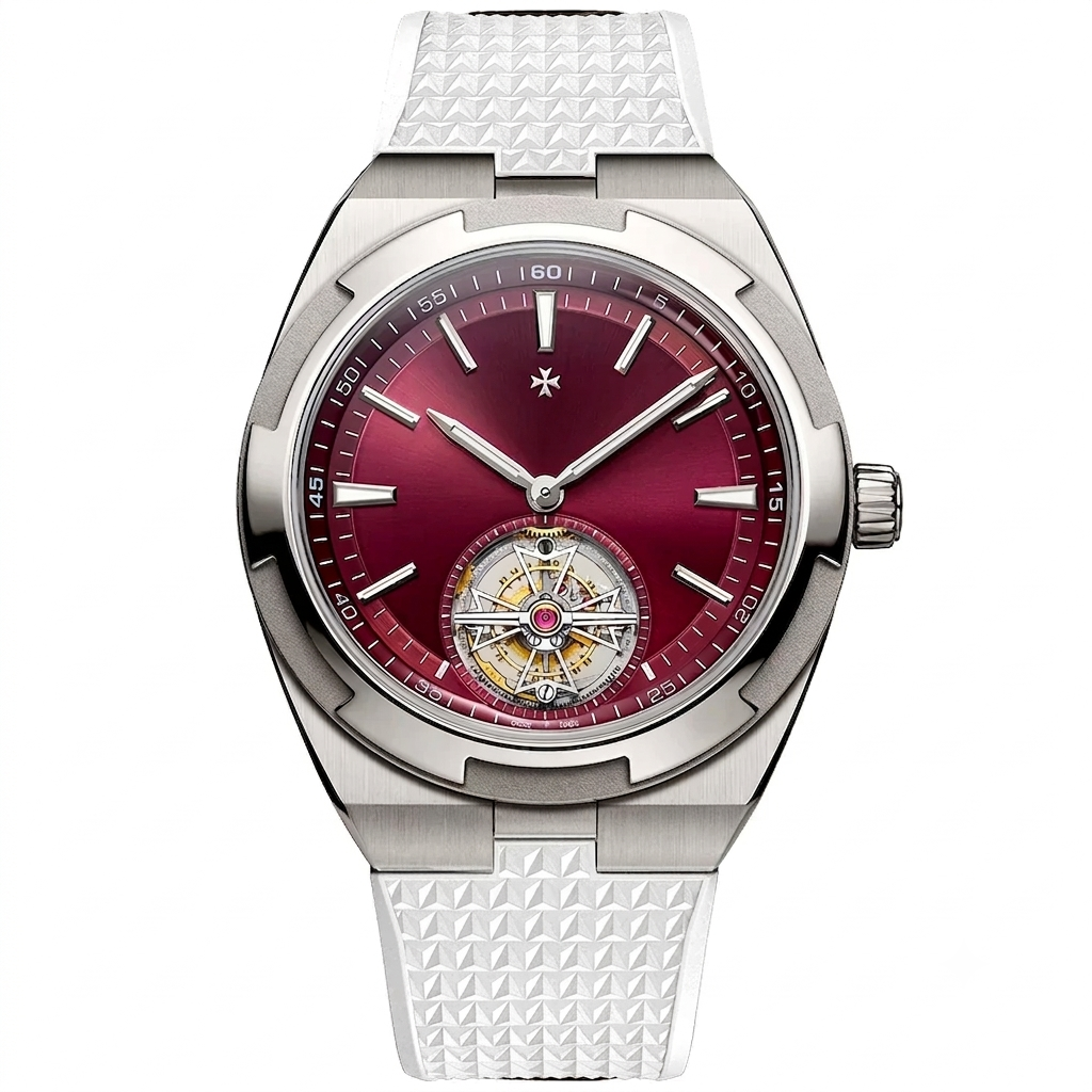 Overseas Tourbillon Burgundy Red Dial Watch