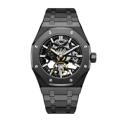 Luxury Automatic Skeleton Men’s Watch – Steel, Luminous, 30M